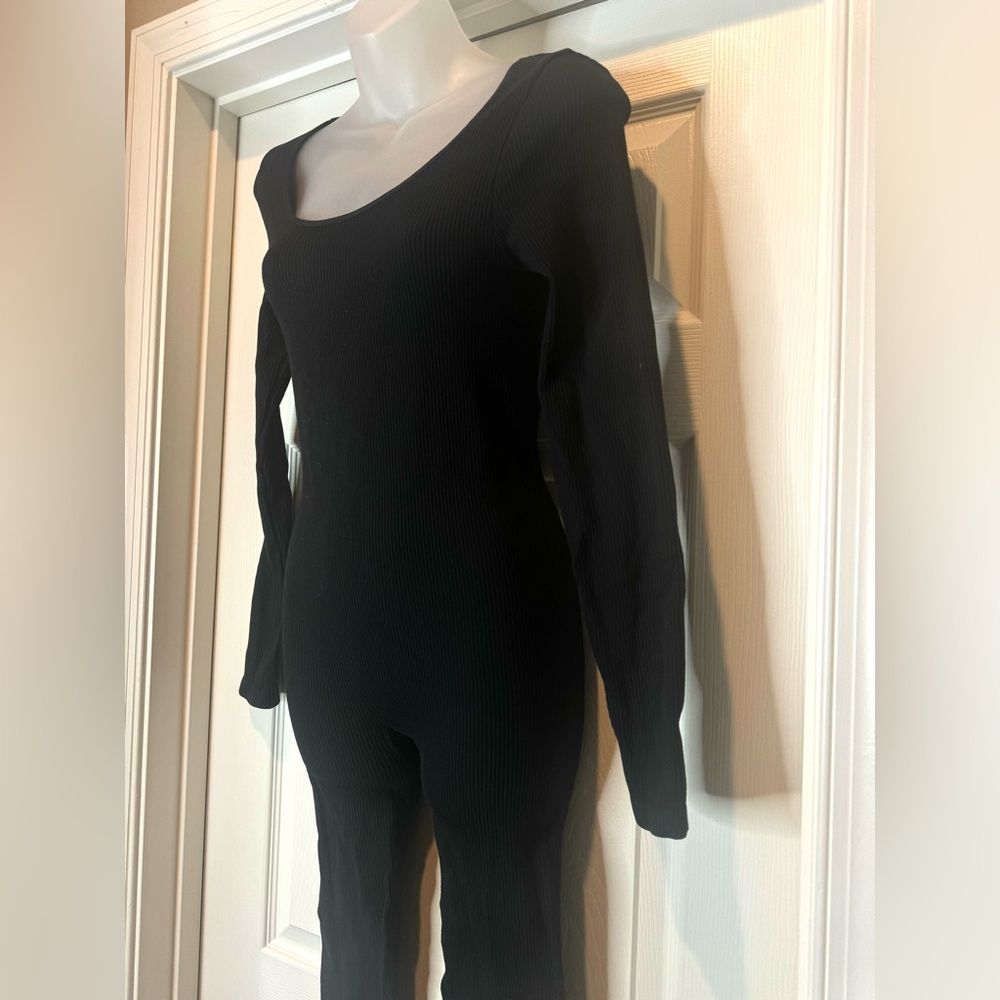 Black Ribbed Jumpsuit - Picture 5 of 8